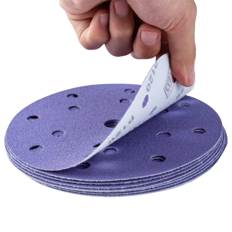 OEM 6 inch 30% Ceramic Hookit Purple Finishing Film Sanding Discs Automotive Abrasive Disc Sandpaper