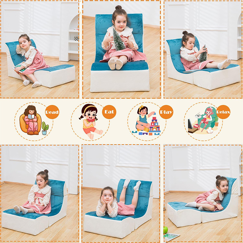 kids play sofa Flip Open Couch Mini Modern Recliner Foam Plush Kids Sofa Chair For Kids