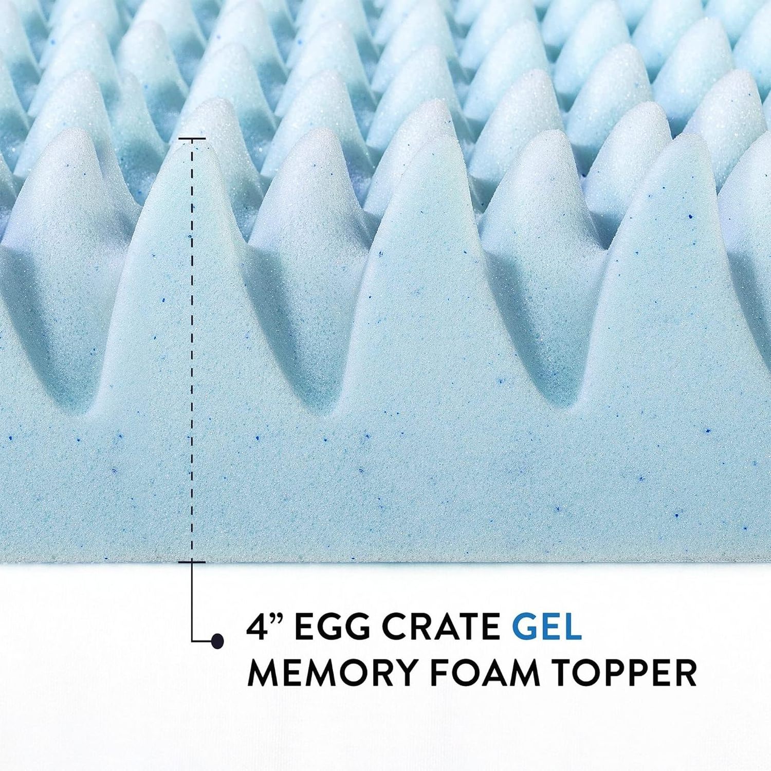 4 inch foam bed topper Cooling  4 Inch Egg Crate Memory Foam Mattress Topper with Cooling Gel Infusion