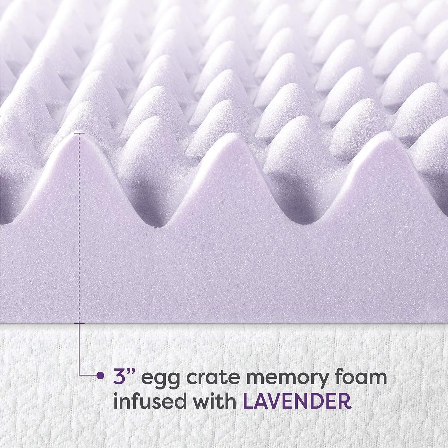 Home-use single mattress bed topper 3 Inch Egg Crate Memory Foam Mattress Topper with Soothing Lavender Infusion