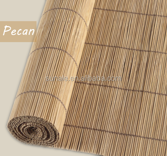 Pecan - Roll Up 100%Bamboo Matchstick Blinds