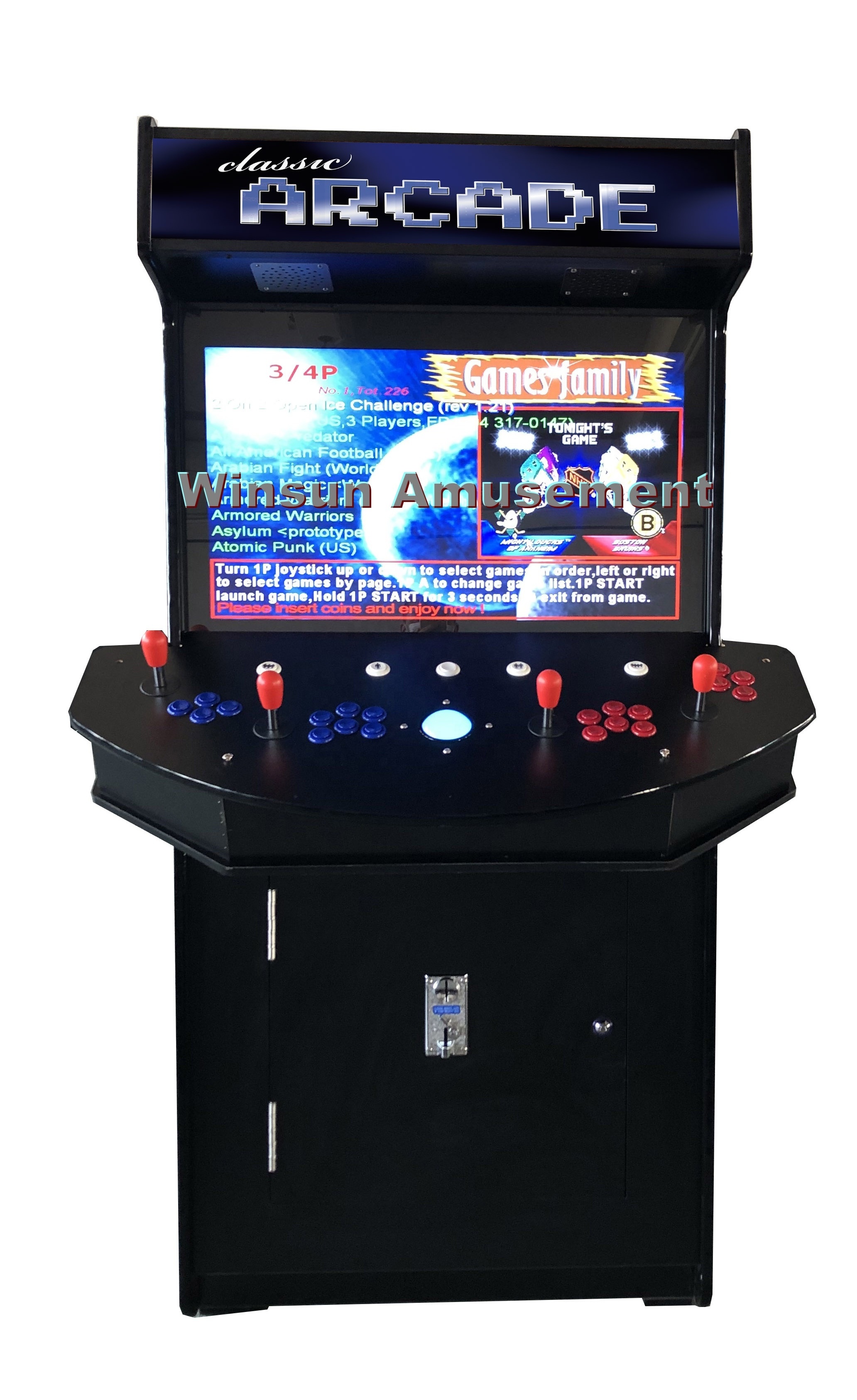 Wholesale 4  players stand up Slim arcade machines with 32'' screeb and 4000 games