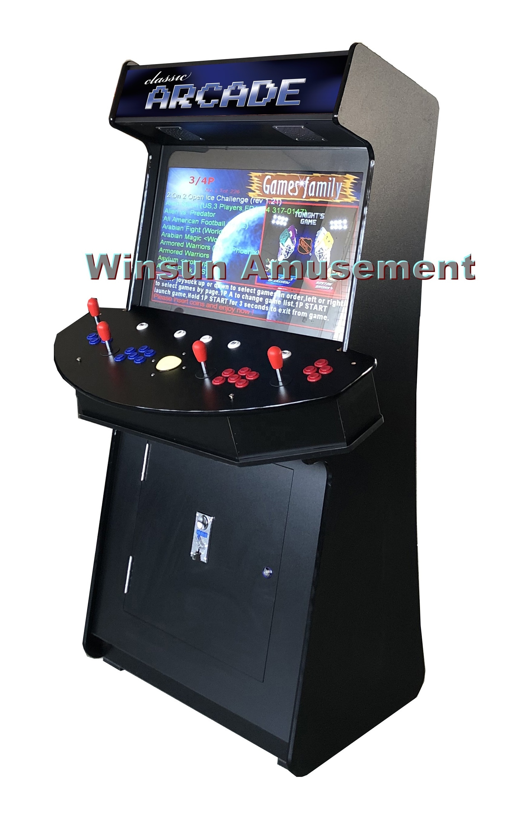 Wholesale 4  players stand up Slim arcade machines with 32'' screeb and 4000 games