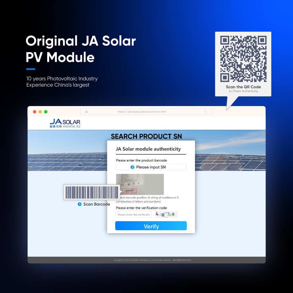 JA Solar Panel Deep Blue 4.0 435W 430W 425W 420W 415W N Type Bifacial Double Glass Mono Module JAM54D40 410-435GB