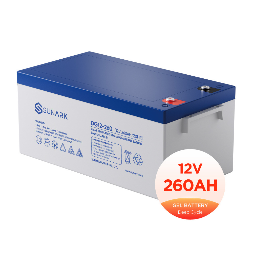 Sunark Batterie Solaire Gel Battery DG 12V 100Ah 150Ah 200Ah 250Ah 300Ah Solar AGM Lead Acid Battery