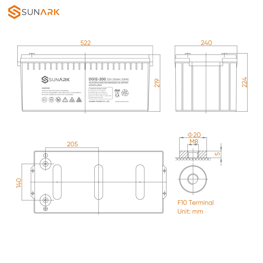 Solar Battery Solar Gel Battery 12V 200Ah Solar Battery Price for Home