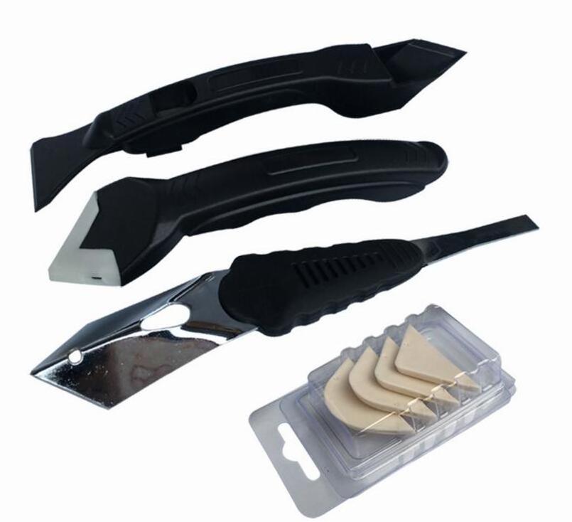 3 Pieces Silicone Scraper Caulking Grouting Tool Sealant Finishing Cleaning Kit