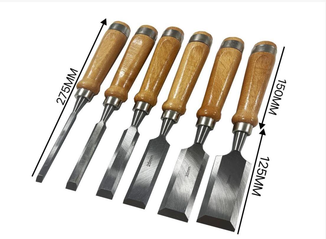 wood working chisel tool set with angle square oil stone and honing guide in wooden case