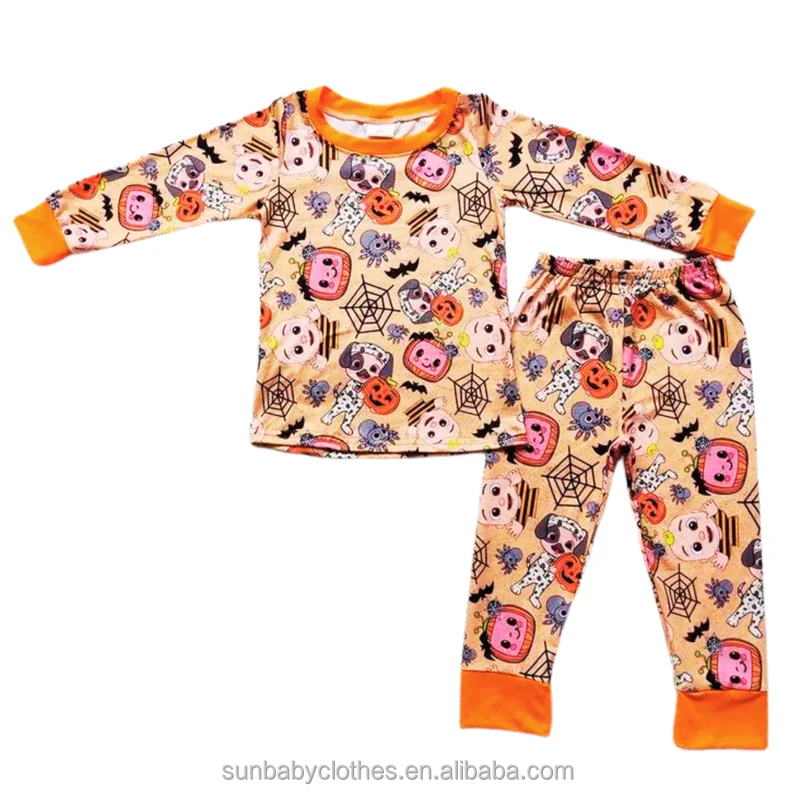 New arrival neutral baby clothes romper custom bamboo pattern print baby Halloween costumes pajamas bodysuit