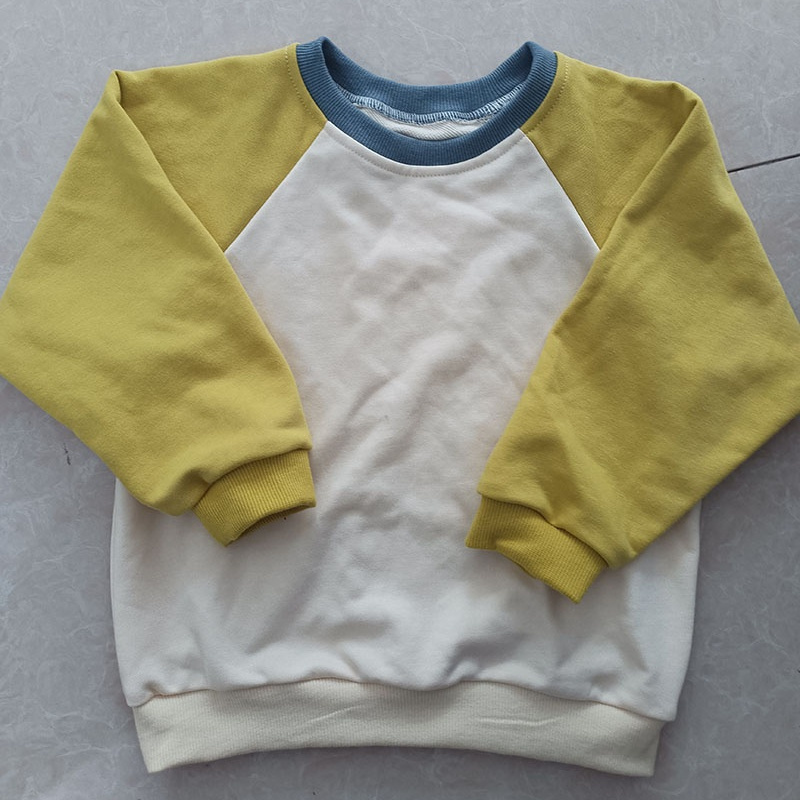 Infant Baby Contrast Sleeve Sweatshirt Color Block Oversize Top Kids Boys Jumper Sweater Casual Cotton Children OEM