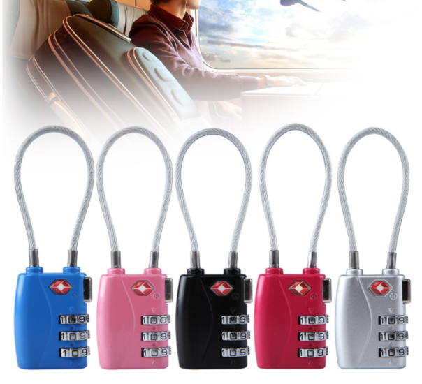 Safety cheap password 4 digital iron cable padlock luggage zipper code combination lock