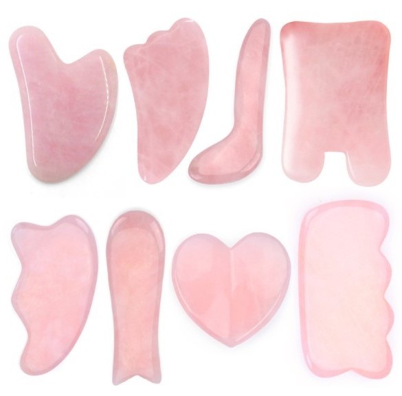 Christmas Gift Custom Logo Beauty Face Hand Compression Spa Gua Sha Massager, Rose Quartz Body Health Care Jade Gua Sha Stone