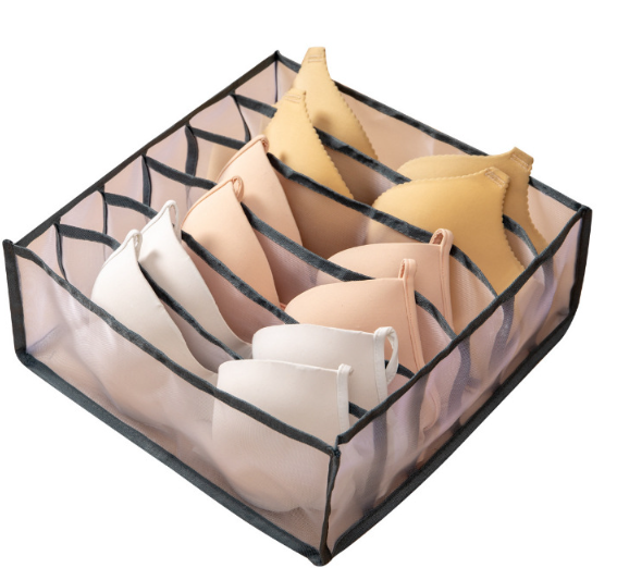 Hot selling nylon Scarfs Socks Bra Organizer Storage Box Drawer Closet Organizers Boxes For Underwear Bra Home Storage