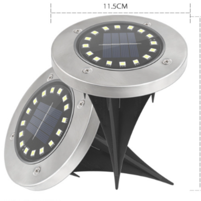 4 8 12 Pack Wholesale Popular 4 LED solar ground light Warm White Outdoor Garden Waterproof Lawn Disk lamp yard pathway lighting