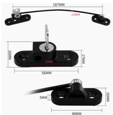 Lockable Cable Window Safety Locks Sliding Door Restrictor Child Security Guard Home Hardware lock