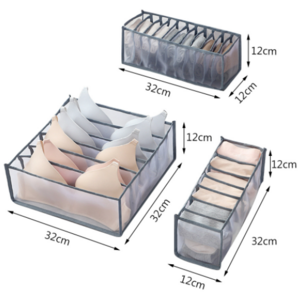 Hot selling nylon Scarfs Socks Bra Organizer Storage Box Drawer Closet Organizers Boxes For Underwear Bra Home Storage