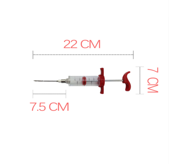 Plastic Injector Syringe Marinade With Screw-on Meat Needle for BBQ Grill 30ml Food Injector Syringe