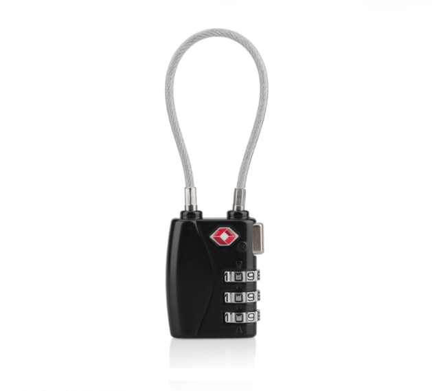 TSA Safety Luggage Cable Combination Lock authorised zinc alloy 3 digit lock combination travel cable TSA approved lock