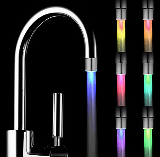 LED Light Water Faucet Tap Heads RGB Glow LED Shower Stream Bathroom Shower faucet  Color Changing