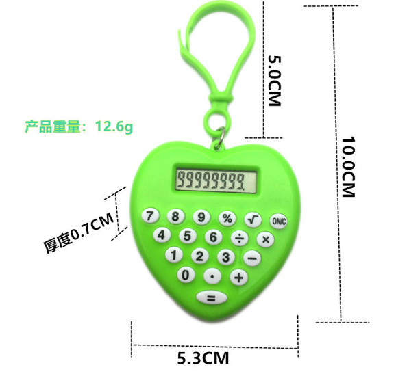 Small Cute Strawberry Calculator Silicone Button Take Your Computer With You For Learning 8-Digit Display Calculator