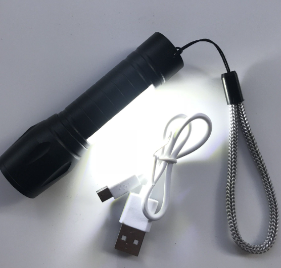 Mini Aluminum COB Rechargeable LED Flashlight Hand Lamp