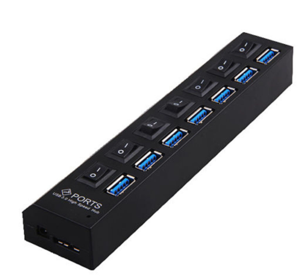 High Speed USB 3.0 Hub 7 Ports 5Gbps USB HUB Portable Hub USB With Power On/Off Switch Adapter Cable For PC Desktop Notebook