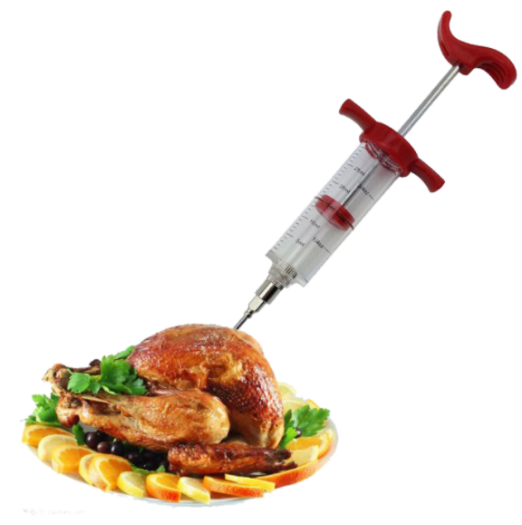 Plastic Injector Syringe Marinade With Screw-on Meat Needle for BBQ Grill 30ml Food Injector Syringe