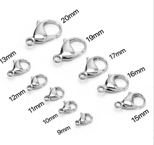 Factory Price High Polished Square Lobster Claw Clasp for Jewelry Necklace Chain Connector