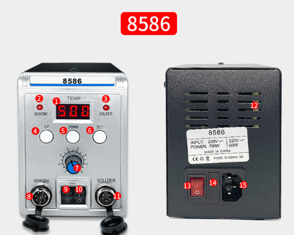 858D+ Dual-Purpose Anti-Static Digital Display Soldering Station Hot Air Soldering Station 858D Heat gun