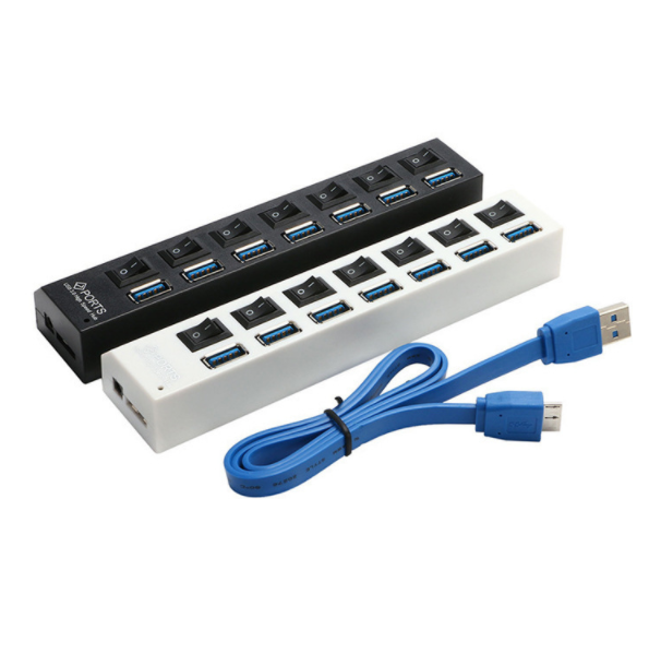 High Speed USB 3.0 Hub 7 Ports 5Gbps USB HUB Portable Hub USB With Power On/Off Switch Adapter Cable For PC Desktop Notebook