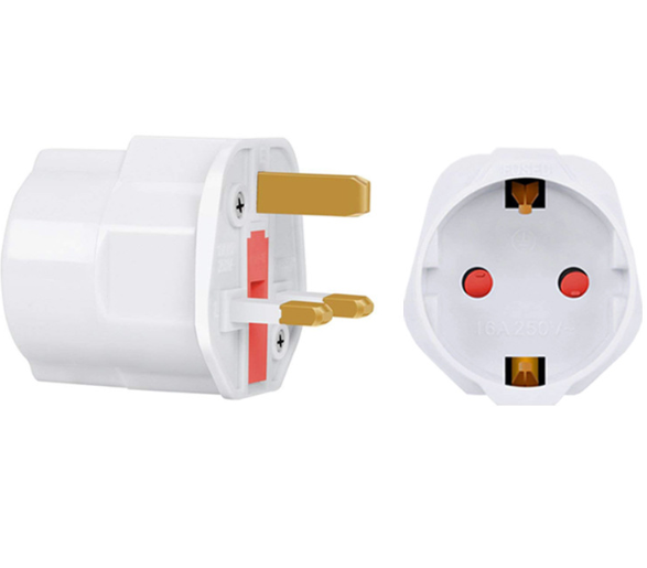 Multifunctional EU European Schuko To UK Plugs Adapter Power Converter 2 Pin Socket Travel 250V 13A Dubai Singapore