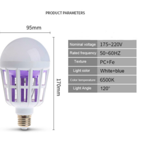 Indoor 2 in 1 Mosquito Killer E27 LED Bulb 9W 220V Lamp Insect Anti-Mosquito Repeller Killing Fly Bug Home Night Light