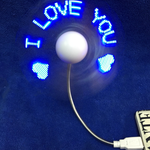 DIY Custom Program Flash Fan USB Mini Software Programmable Led Text Message Fan