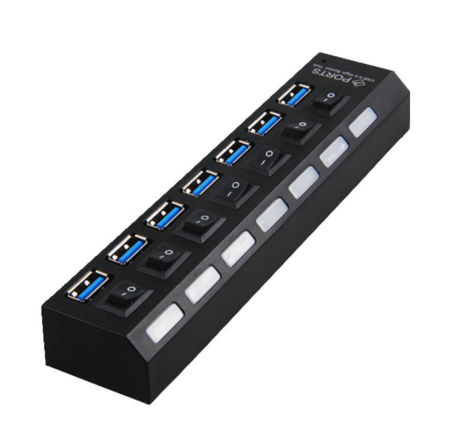 High Speed USB 3.0 Hub 7 Ports 5Gbps USB HUB Portable Hub USB With Power On/Off Switch Adapter Cable For PC Desktop Notebook