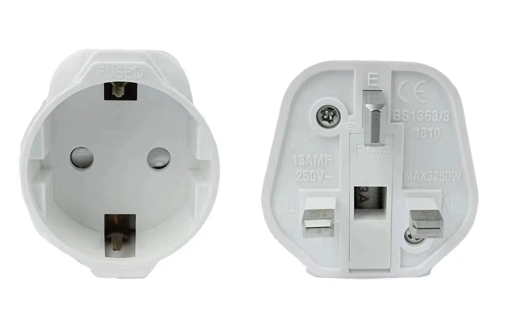 Multifunctional EU European Schuko To UK Plugs Adapter Power Converter 2 Pin Socket Travel 250V 13A Dubai Singapore