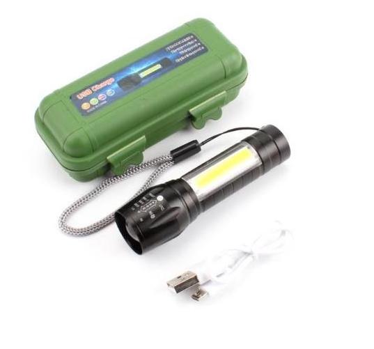 Mini Aluminum COB Rechargeable LED Flashlight Hand Lamp