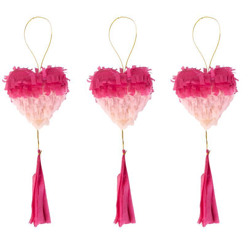 Sunbeauty Wholesale Pinatas Decoration Pink Ombre Heart Shape Hanging Pinata Valentine's Day Funny Party Set