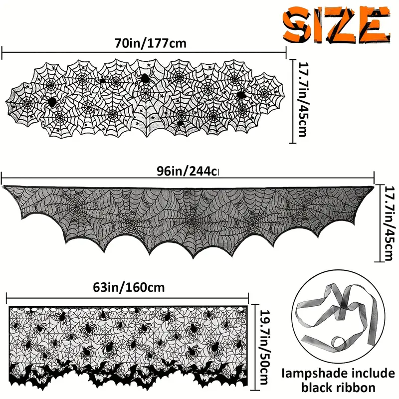 Halloween Decoration Set Pull Banner Bat Stickers Tablecloth Table Flag Halloween Party Supplies Home Decorations