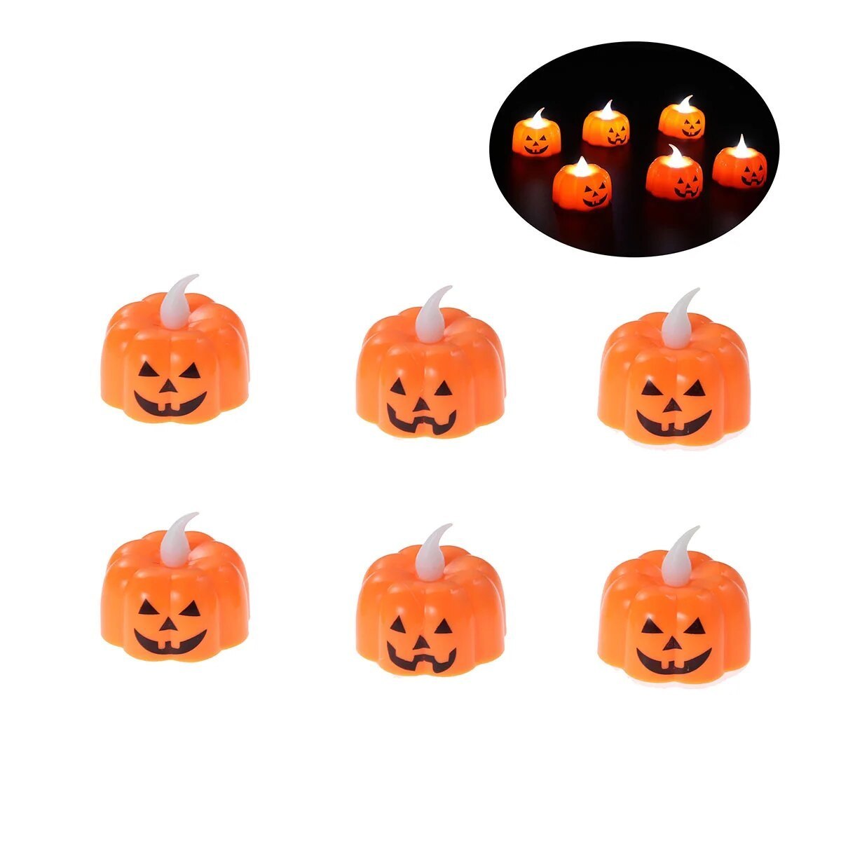 Halloween Pumpkin Lights LED Electronic Candle Lights Halloween Horror Props Home Bar Haunted House Decoration Props