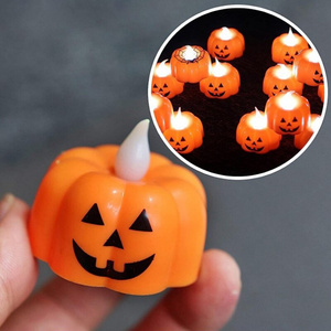 Halloween Pumpkin Lights LED Electronic Candle Lights Halloween Horror Props Home Bar Haunted House Decoration Props