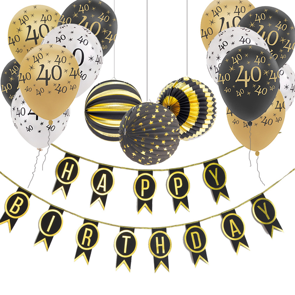 Happy Birthday 30 40 50 Latex Balloons Adult Birthday Party 30th 40th 50th Confetti Balloon Birthday Decorations