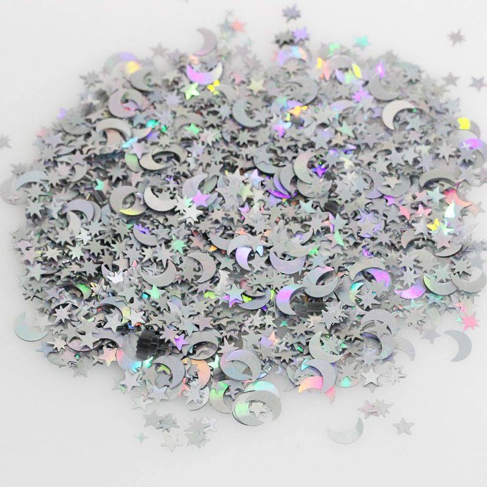 Holographic Star Moon Table Confetti Iridescent Metallic Glitter Foil Confetti Party DIY gold paper wedding confetti decoration