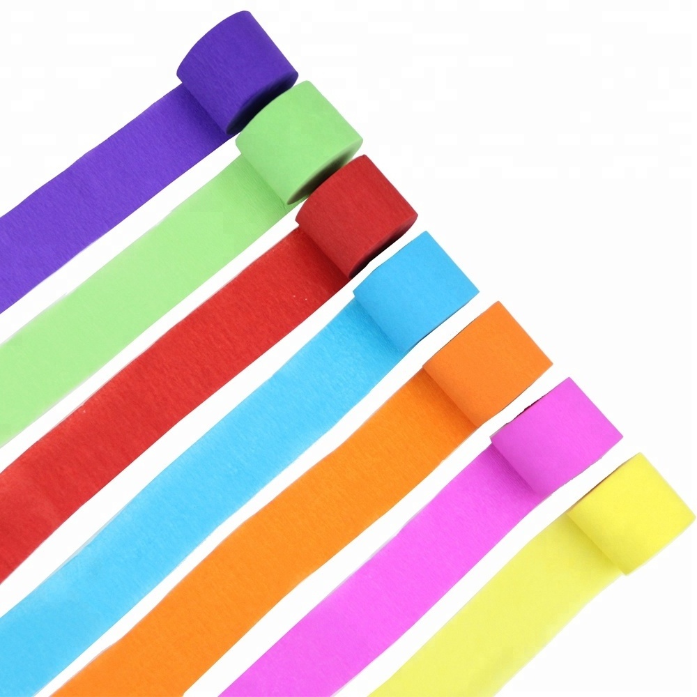 Wholesale party suppliers Throwing Tissue Crepe Paper Roll Streamer other party decoration Crepe Paper