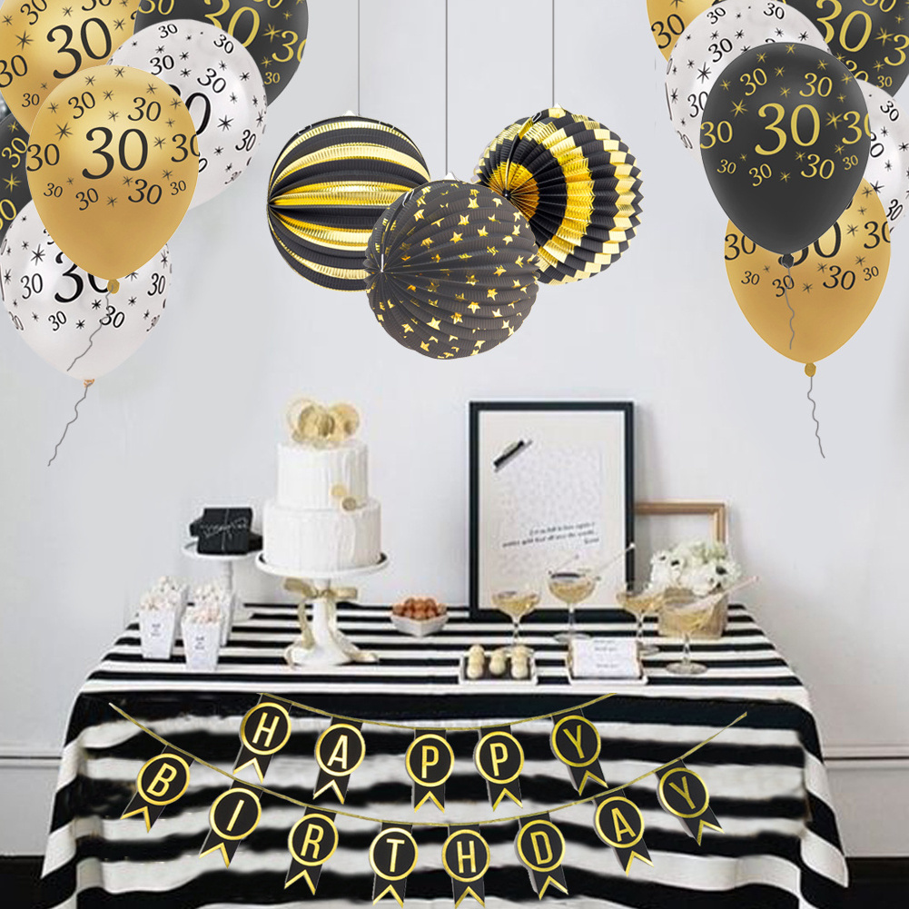 Happy Birthday 30 40 50 Latex Balloons Adult Birthday Party 30th 40th 50th Confetti Balloon Birthday Decorations