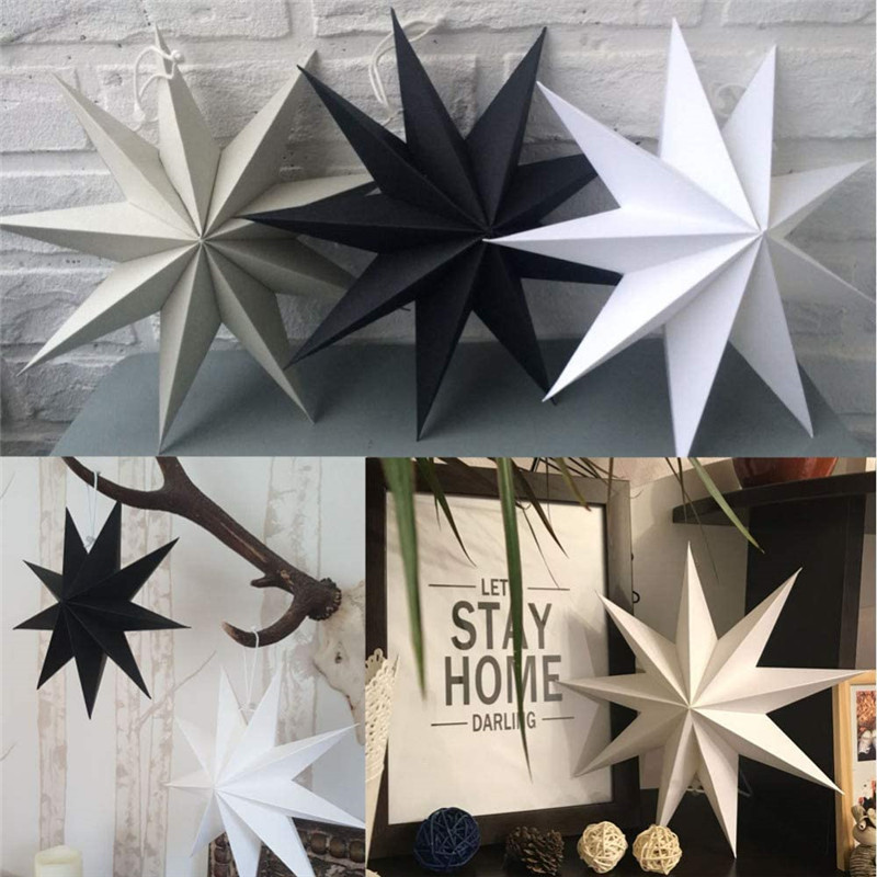 Wholesale Nine-pointed Star Christmas Decoration Window Decoration Paper Star Hanging Decoration