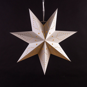 Hollowed Out Seven Pointed Star 45cm 75cm Handmade Paper Star Decoration Star Light Mall Window Hanging Decorations