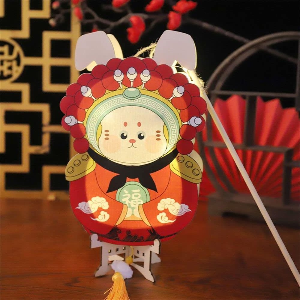 Glowing Lanterns Party Decor DIY Festival Lantern Rabbit Light Electronic Light Hand-Held Portable Mid-Autumn Lantern