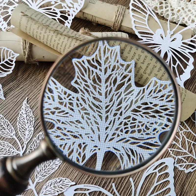 Retro Lace Stickers White Scrapbook Leaf Scrapbook Photo Album Handmade Paper DIY Decoration Crafts Stationery Supplies