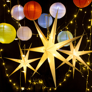 2024 christmas decorations 7 Pointed Paper Star Lanterns 60cm Hanging Light Decorations For Other Christmas Decoration