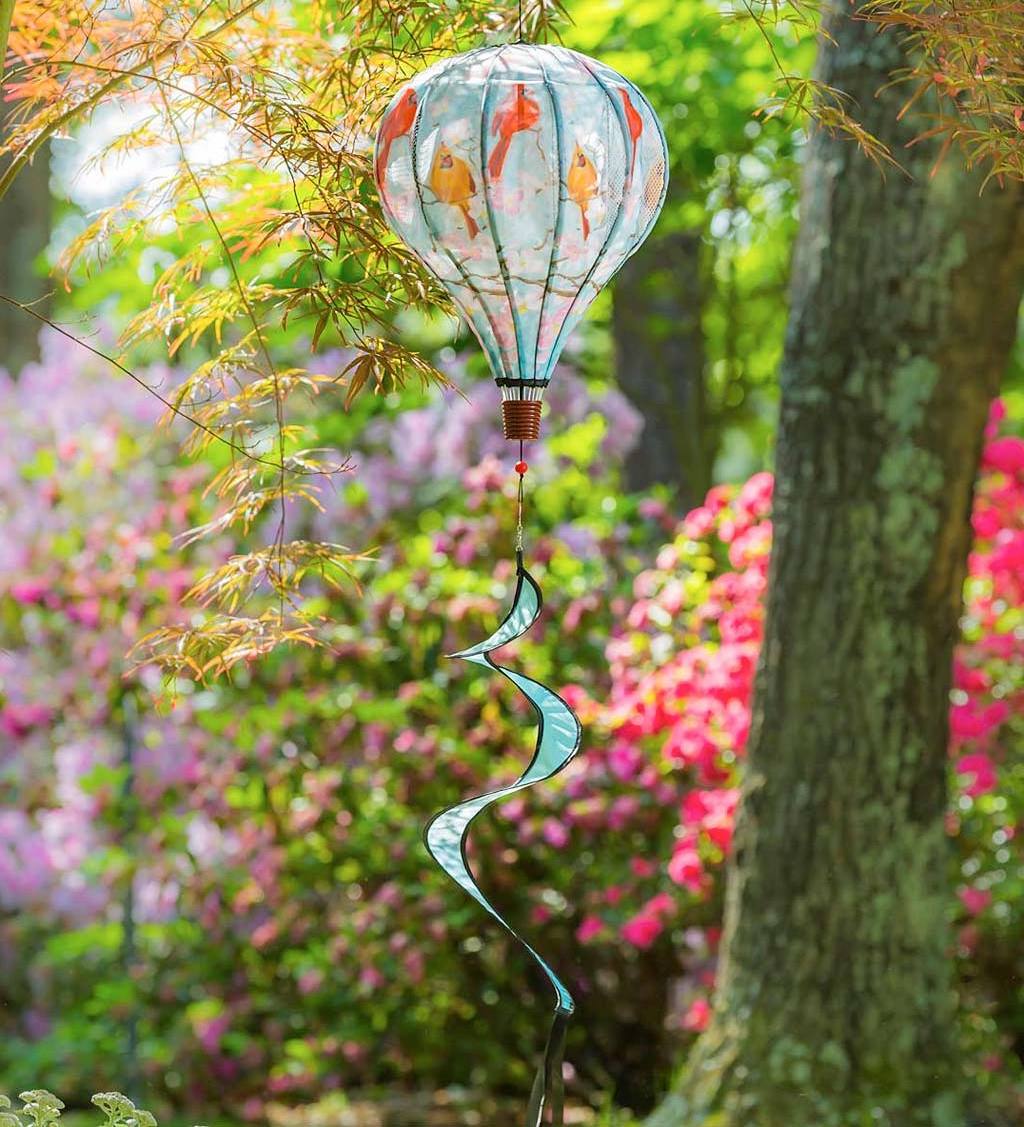 Daisies Hot Air Balloon Paper Lanterns Wind Spinners Outdoor Hanging Lantern for Yard Garden Wind Twister Toys for Kids